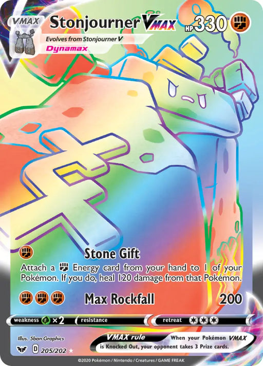 Stonjourner VMAX (205/202) [Sword & Shield: Base Set] - Pokemon Single