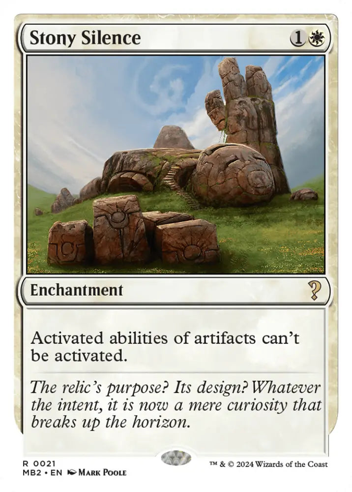 Stony Silence (White Border) [Mystery Booster 2] - MTG Single