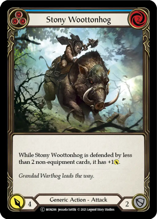 Stony Woottonhog (Blue) [Monarch Unlimited] Unlimited Rainbow Foil - Flesh And Blood Single