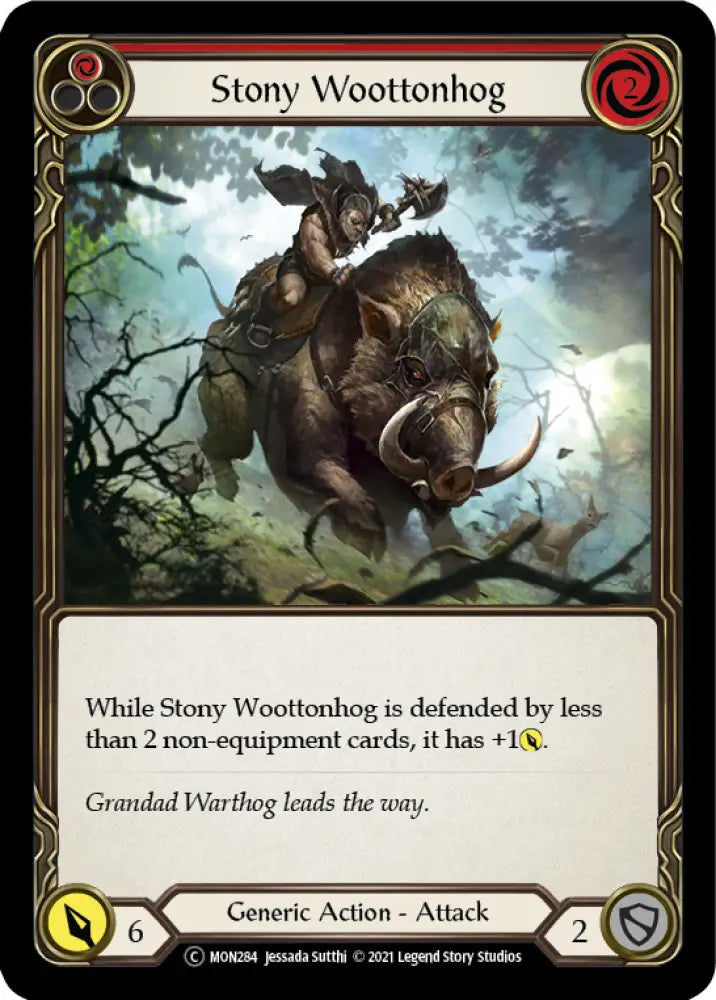 Stony Woottonhog (Red) [Monarch Unlimited] Unlimited Rainbow Foil - Flesh And Blood Single