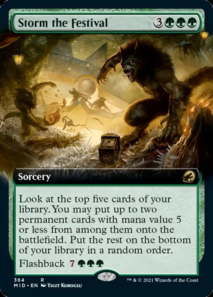 Storm the Festival (Extended Art) [Innistrad: Midnight Hunt] - MTG Single