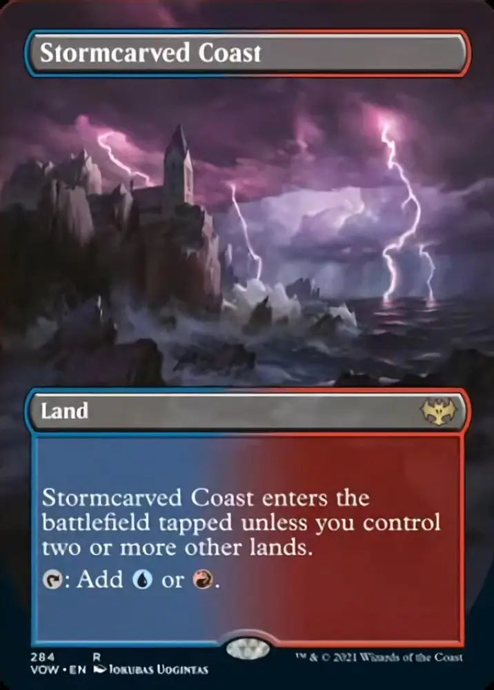 Stormcarved Coast (Borderless Alternate Art) [Innistrad: Crimson Vow] - MTG Single