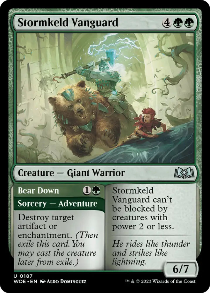 Stormkeld Vanguard // Bear Down [Wilds of Eldraine] - MTG Single