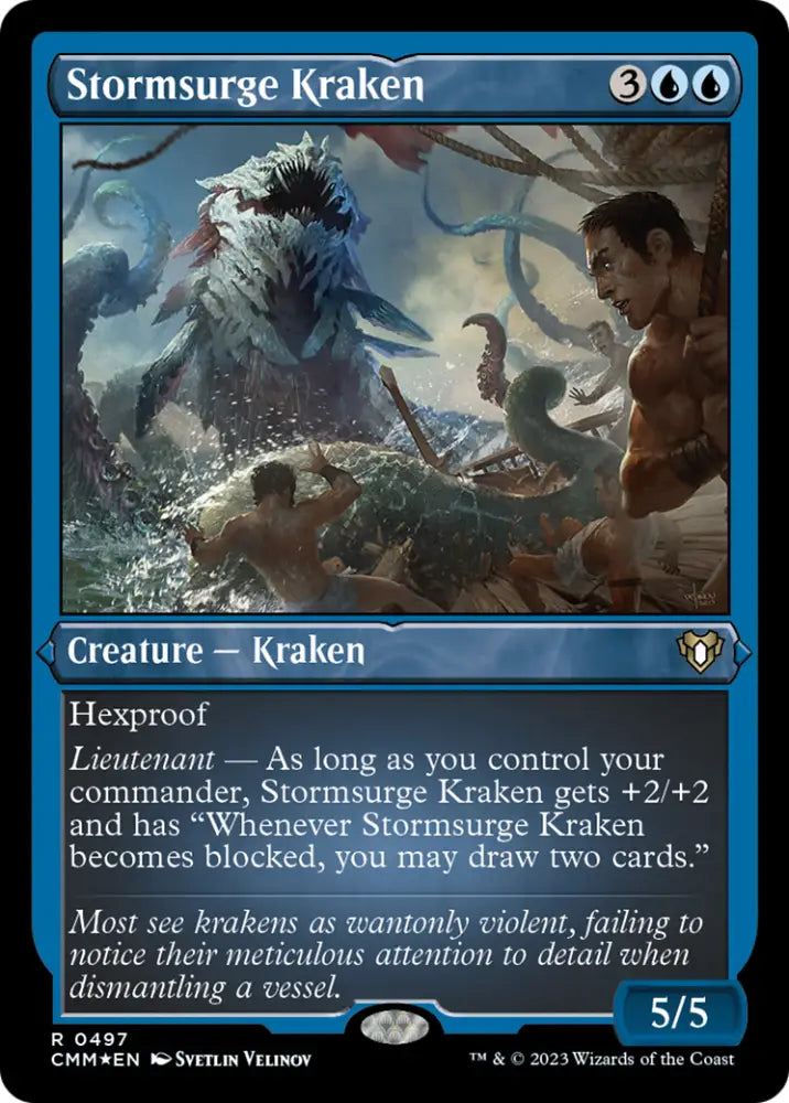 Stormsurge Kraken (Foil Etched) [Commander Masters] - MTG Single