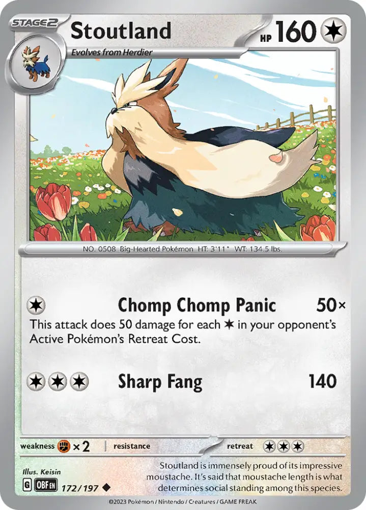 Stoutland (172/197) [Scarlet & Violet: Obsidian Flames] - Pokemon Single