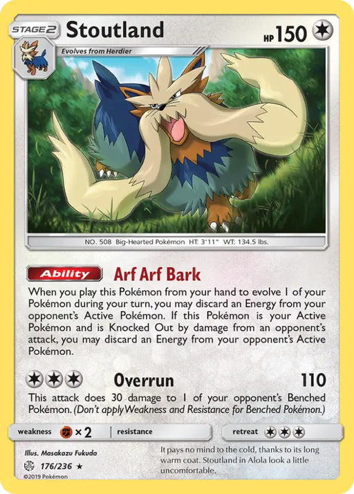 Stoutland (176/236) [Sun & Moon: Cosmic Eclipse] - Pokemon Single