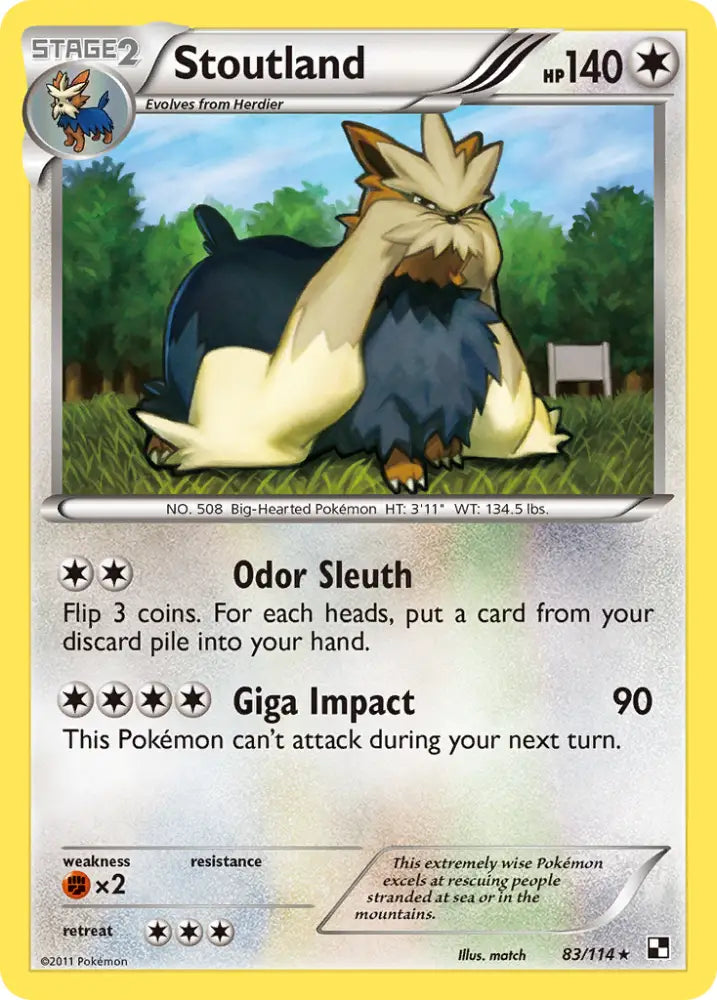 Stoutland (83/114) [Black & White: Base Set] - Pokemon Single