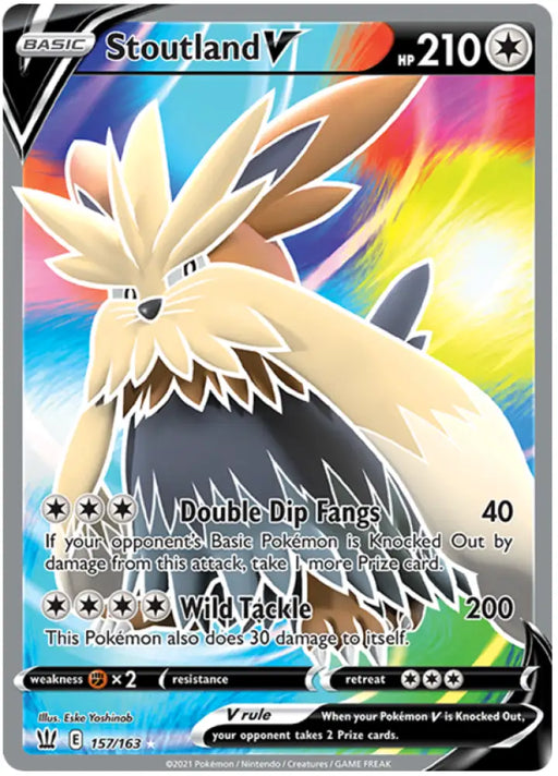 Stoutland V (157/163) [Sword & Shield: Battle Styles] - Pokemon Single