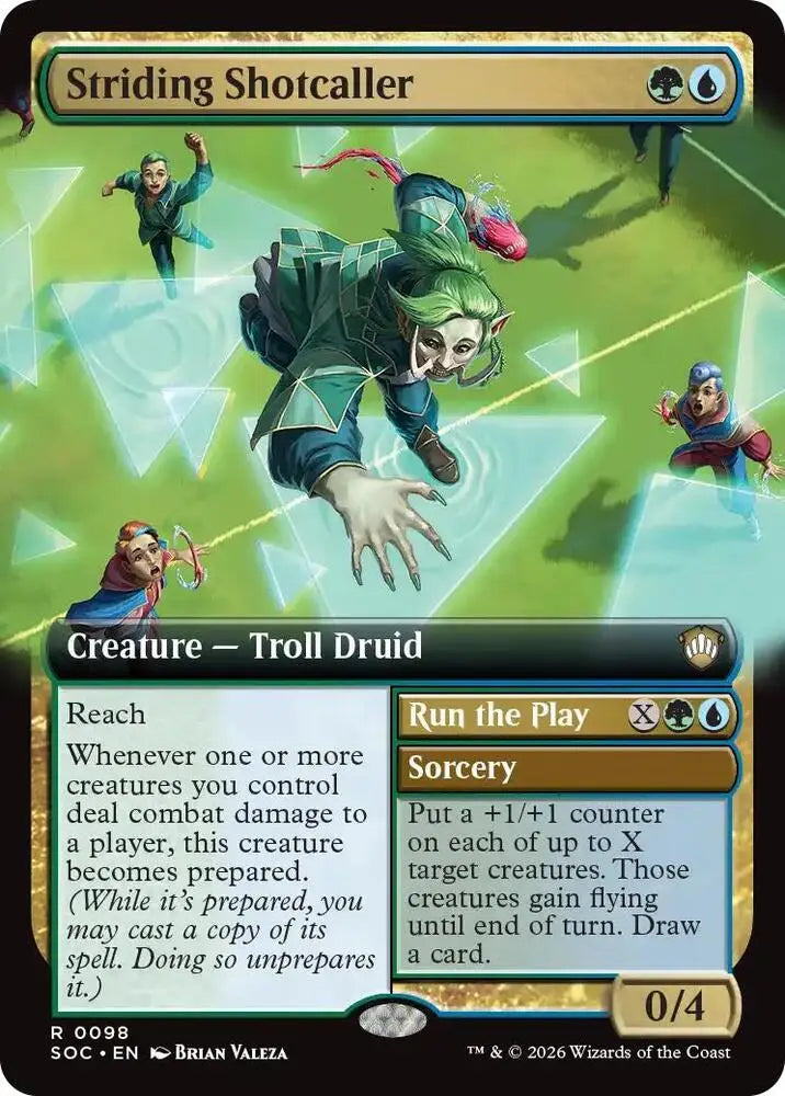 Striding Shotcaller (Extended Art) (98) [Secrets of Strixhaven Commander]