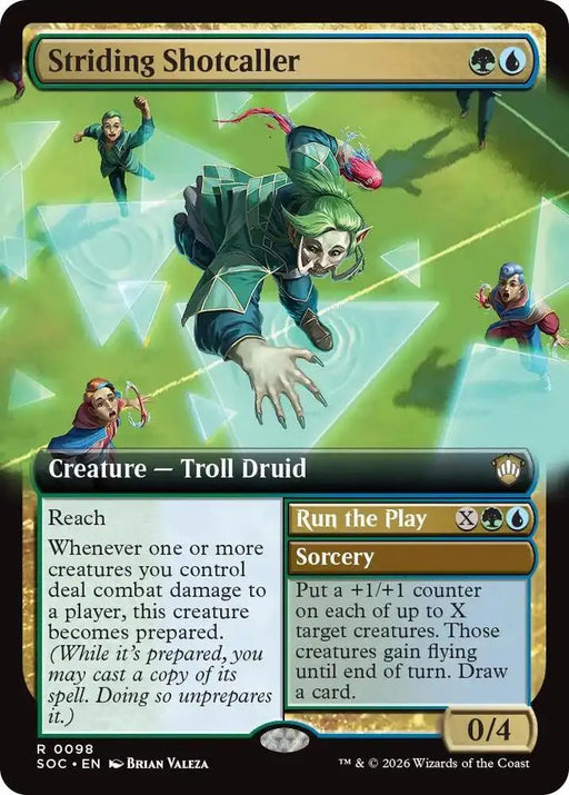 Striding Shotcaller (Extended Art) (98) [Secrets of Strixhaven Commander]