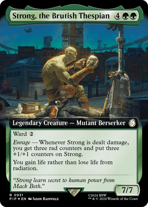 Strong the Brutish Thespian (Extended Art) (Surge Foil) [Fallout] - MTG Single