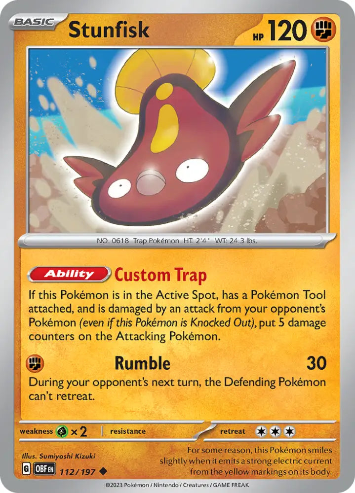 Stunfisk (112/197) [Scarlet & Violet: Obsidian Flames] - Pokemon Single