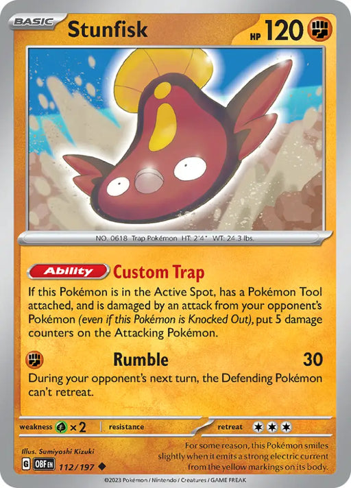 Stunfisk (112/197) [Scarlet & Violet: Obsidian Flames] - Pokemon Single