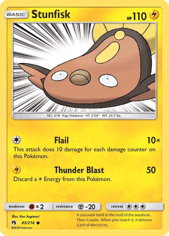 Stunfisk (83/214) [Sun & Moon: Lost Thunder] - Pokemon Single