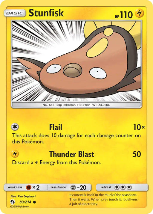 Stunfisk (83/214) [Sun & Moon: Lost Thunder] - Pokemon Single