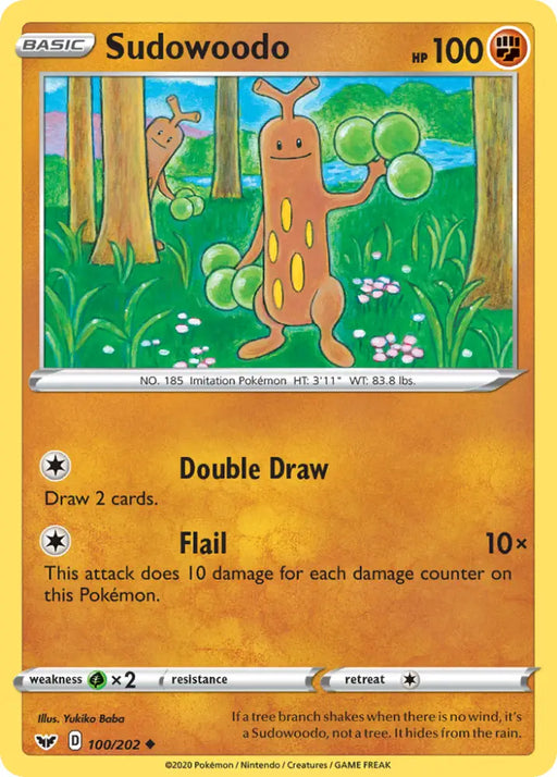 Sudowoodo (100/202) [Sword & Shield: Base Set] - Pokemon Single