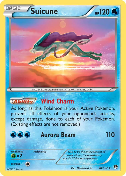 Suicune (30/122) (Cosmos Holo) (Blister Exclusive) [XY: BREAKpoint] - Pokemon Single