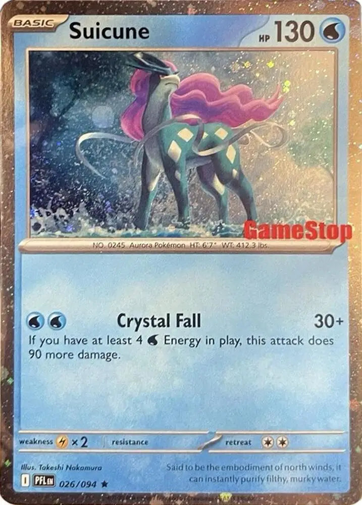 Suicune (Cosmos Holo) (Gamestop Exclusive) (026/094) [Miscellaneous Cards and Products]