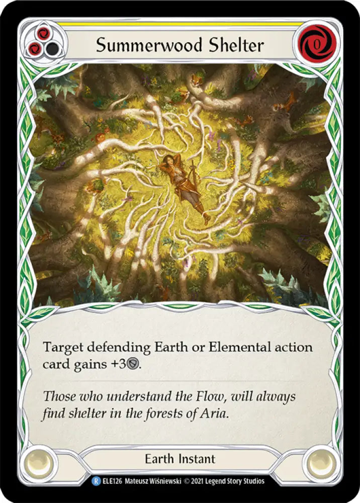 Summerwood Shelter (Yellow) [Tales of Aria 1st Edition] 1st Edition Rainbow Foil - Flesh And Blood Single