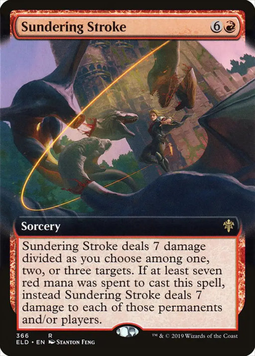 Sundering Stroke (Extended Art) [Throne of Eldraine] - MTG Single