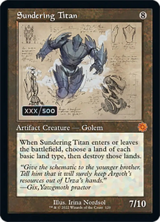 Sundering Titan (Retro Schematic) (Serialized) [The Brothers’ War Retro Artifacts] - MTG Single