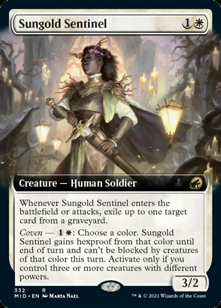 Sungold Sentinel (Extended Art) [Innistrad: Midnight Hunt] - MTG Single