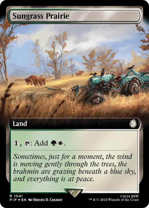 Sungrass Prairie (Extended Art) (Surge Foil) [Fallout] - MTG Single