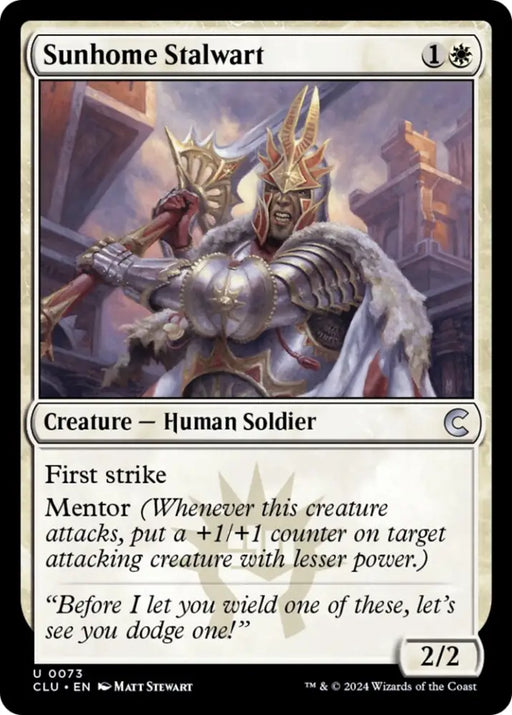 Sunhome Stalwart [Ravnica: Clue Edition] - MTG Single
