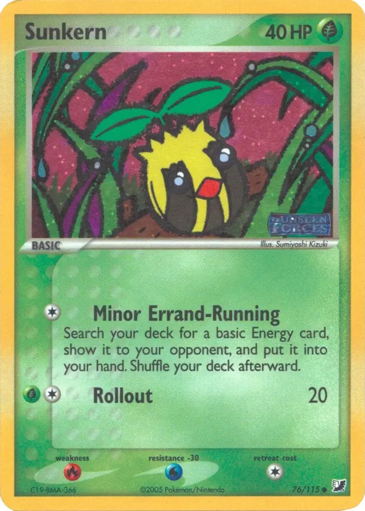 Sunkern (76/115) (Stamped) [EX: Unseen Forces] - Pokemon Single