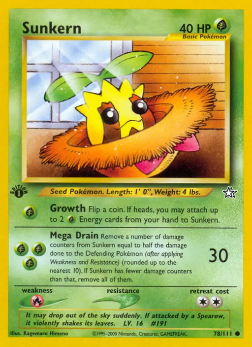 Sunkern (78/111) [Neo Genesis 1st Edition] - Pokemon Single