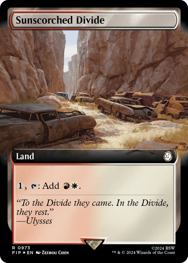 Sunscorched Divide (Extended Art) (Surge Foil) [Fallout] - MTG Single