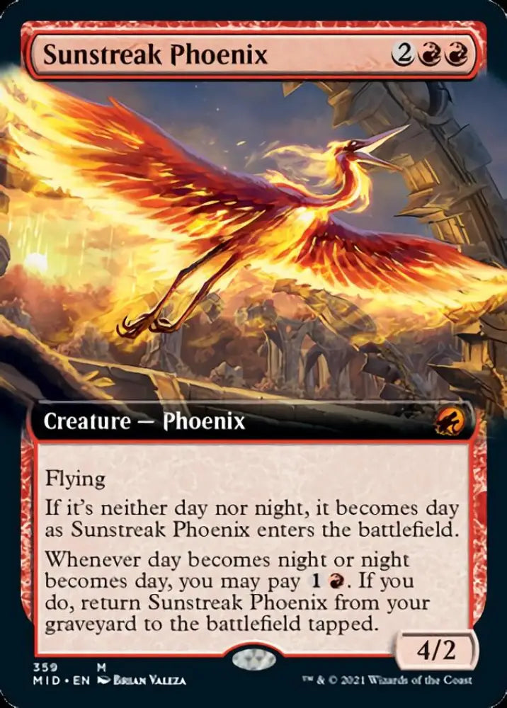 Sunstreak Phoenix (Extended Art) [Innistrad: Midnight Hunt] - MTG Single