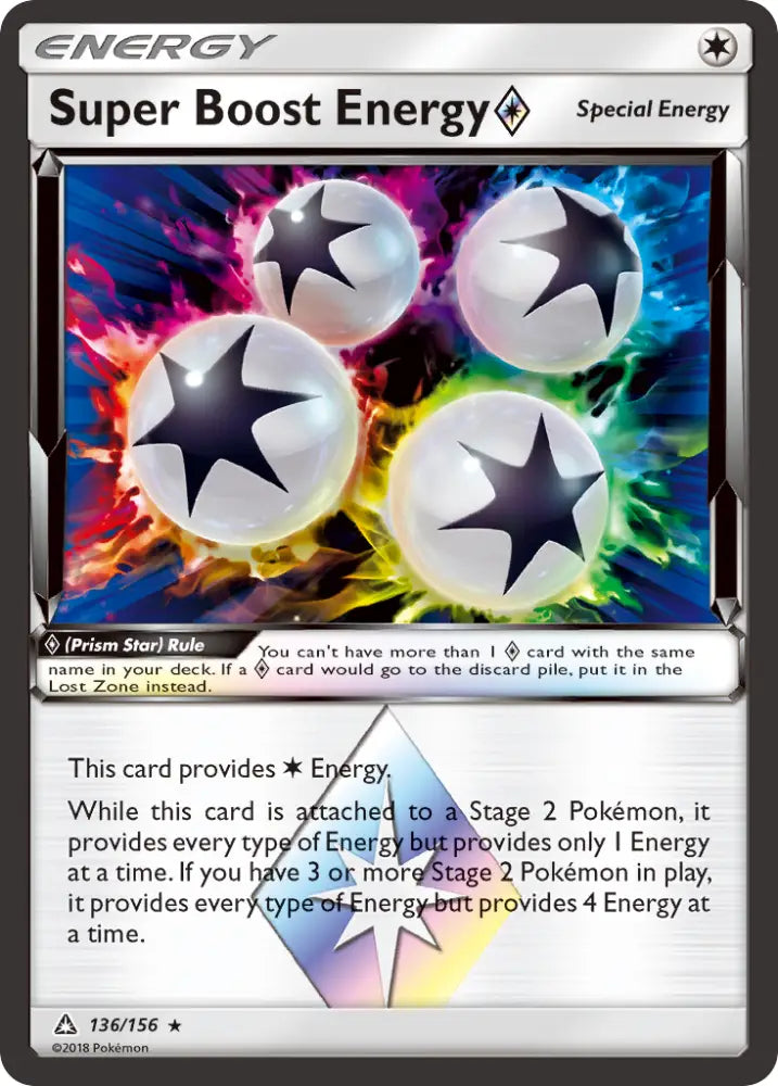 Super Boost Energy (136/156) (Prism Star) [Sun & Moon: Ultra Prism] - Pokemon Single