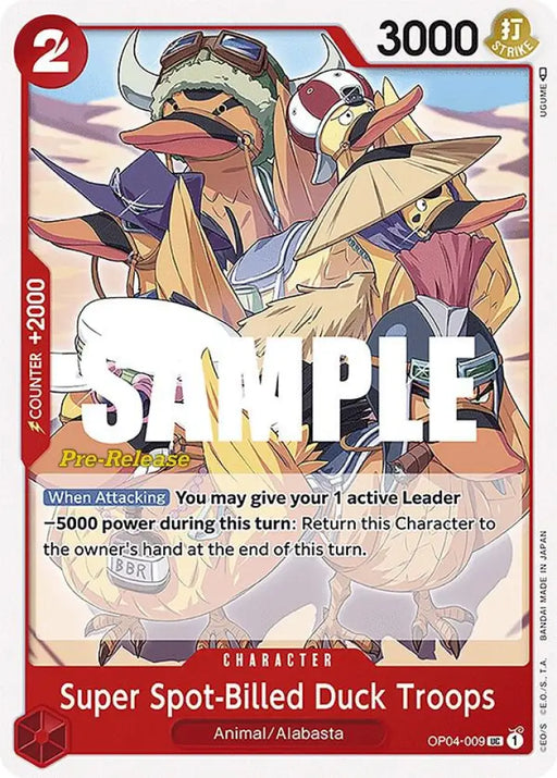 Super Spot-Billed Duck Troops (OP04-009) [Kingdoms of Intrigue Pre-Release Cards]