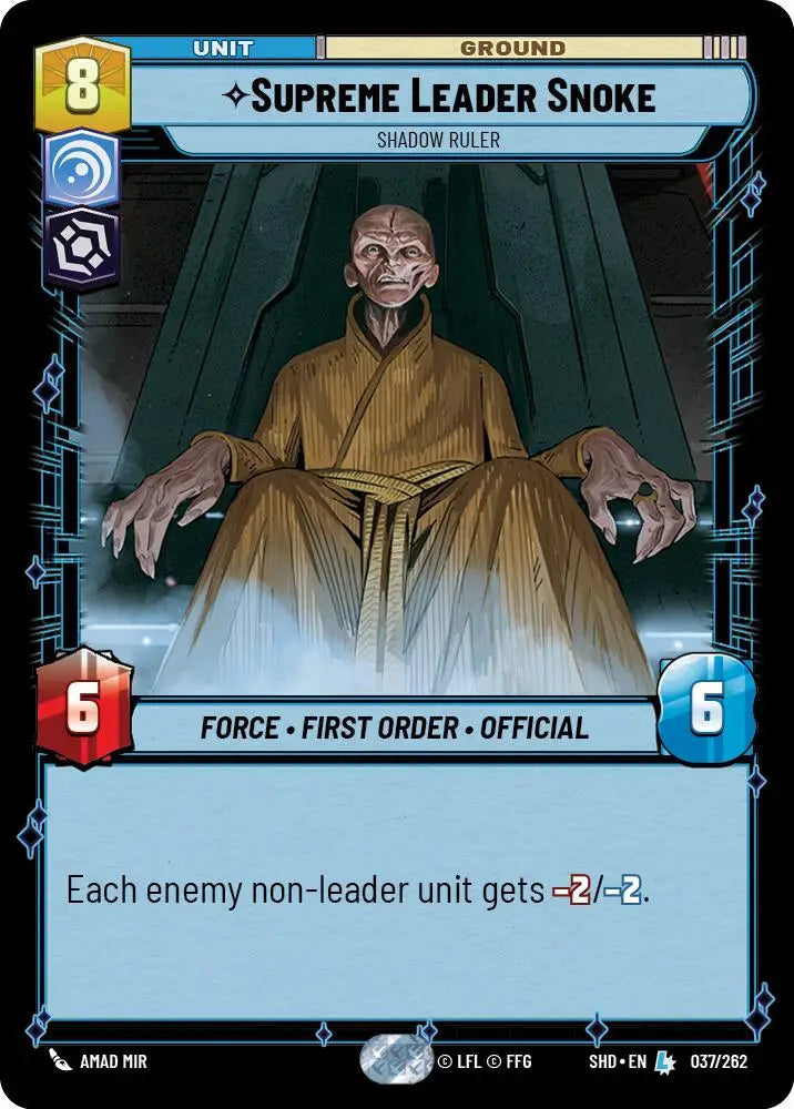 Supreme Leader Snoke - Shadow Ruler (037/262) [Shadows of the Galaxy] - Star Wars: Unlimited Single