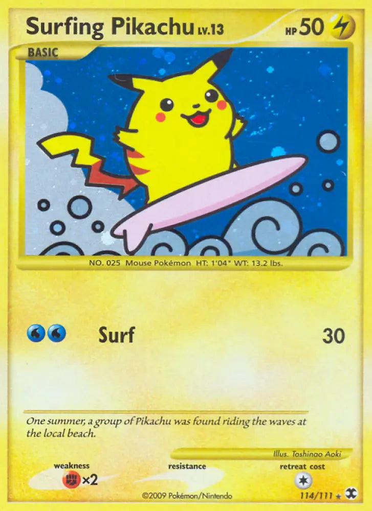 Surfing Pikachu (114/111) [Platinum: Rising Rivals] - Pokemon Single