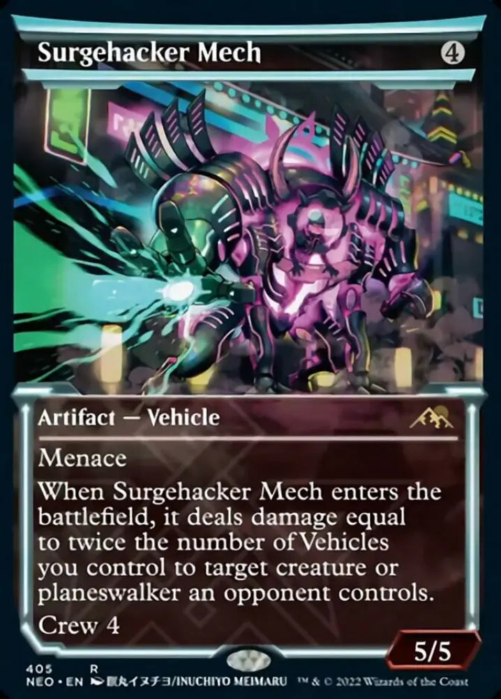 Surgehacker Mech (Showcase Soft Glow) [Kamigawa: Neon Dynasty] - MTG Single