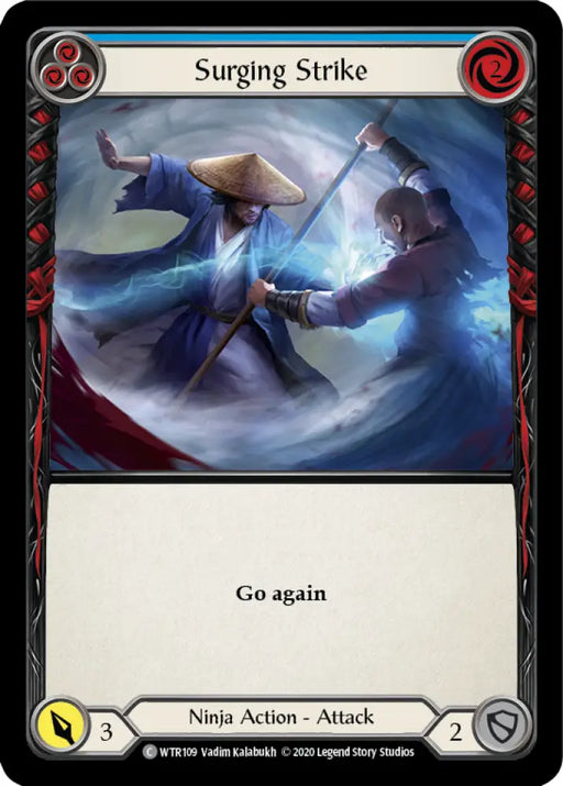 Surging Strike (Blue) [Welcome to Rathe Unlimited] Unlimited Rainbow Foil - Flesh And Blood Single