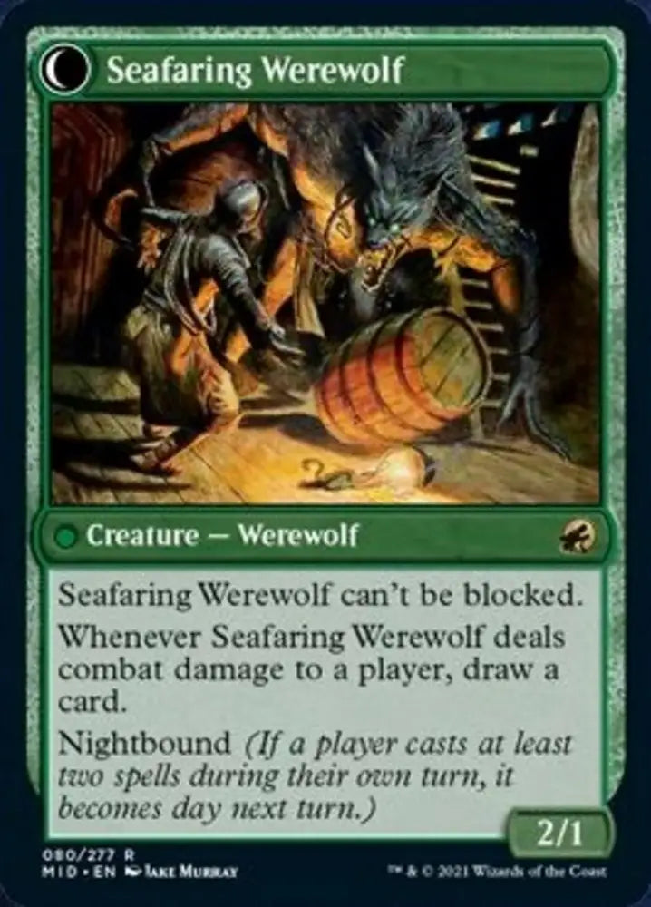 Suspicious Stowaway // Seafaring Werewolf [Innistrad: Midnight Hunt] - MTG Single