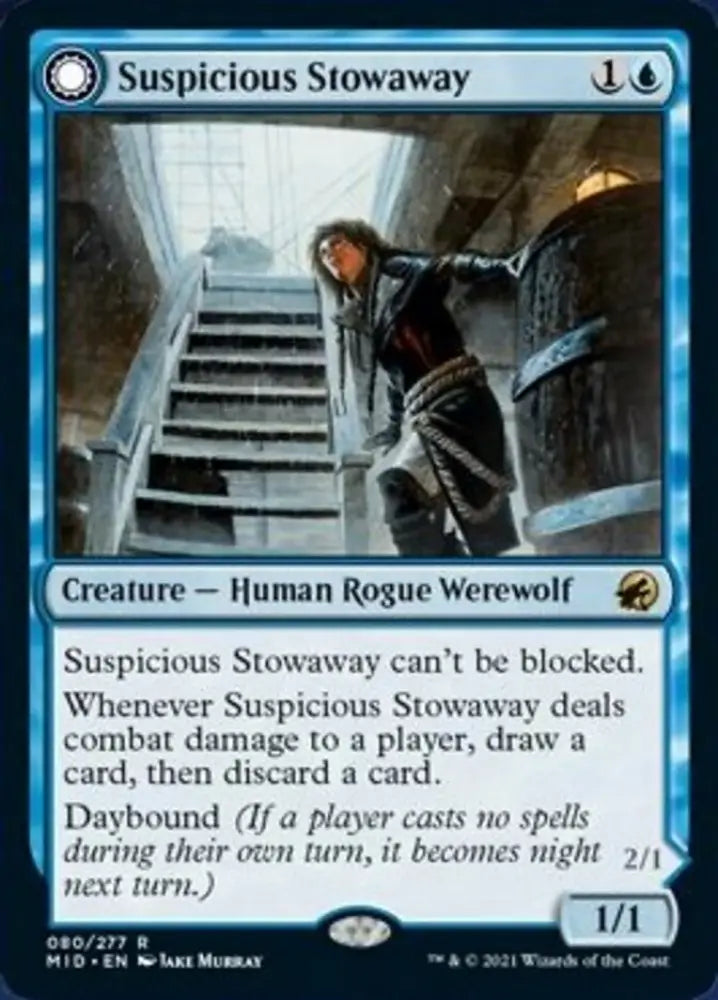 Suspicious Stowaway // Seafaring Werewolf [Innistrad: Midnight Hunt] - MTG Single