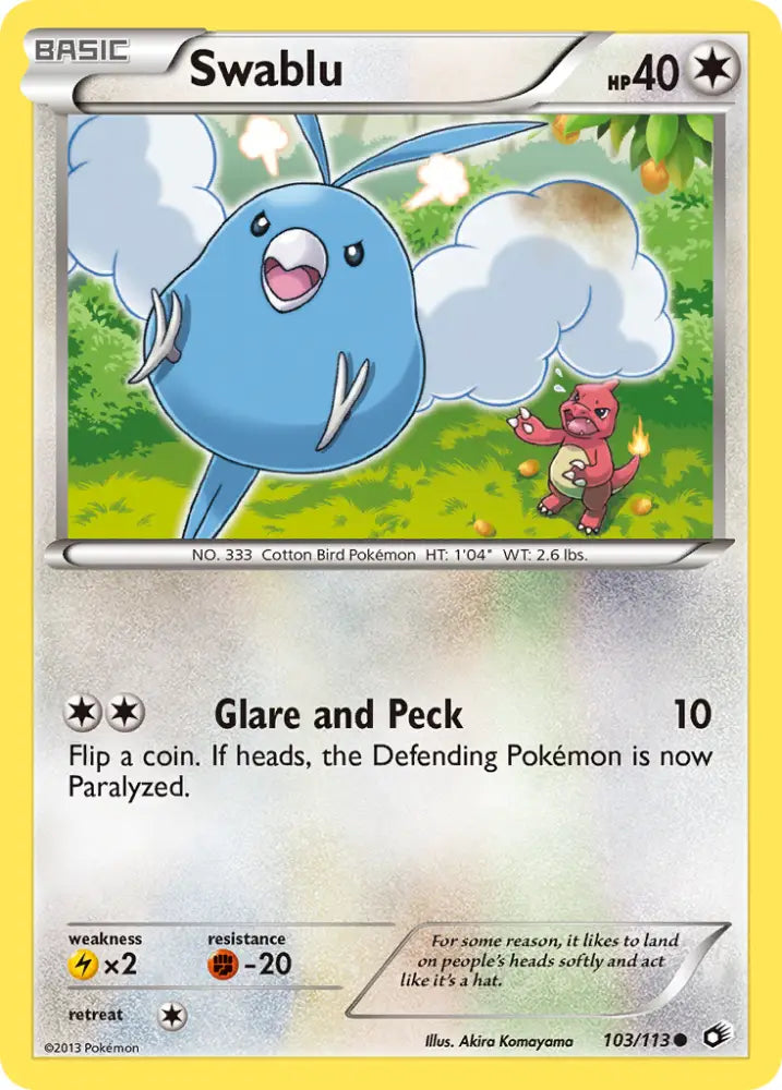 Swablu (103/113) [Black & White: Legendary Treasures] - Pokemon Single