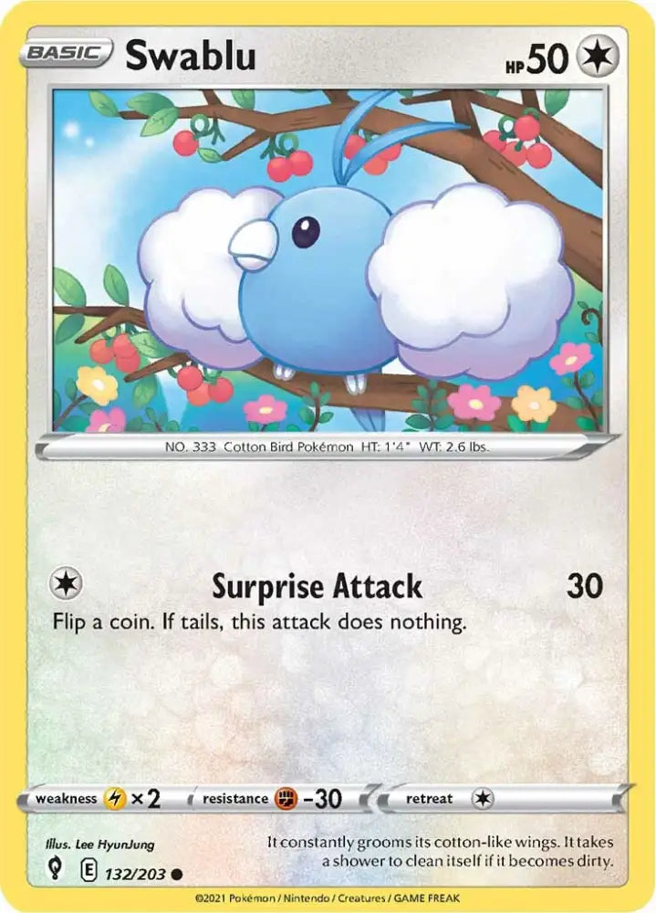Swablu (132/203) [Sword & Shield: Evolving Skies] - Pokemon Single