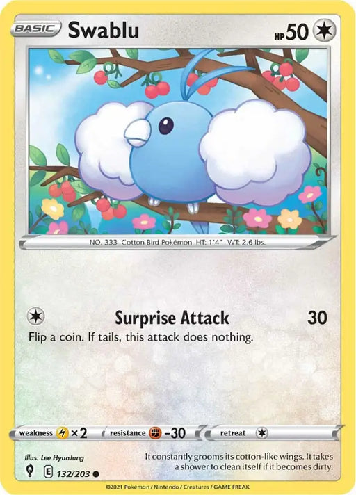 Swablu (132/203) [Sword & Shield: Evolving Skies] - Pokemon Single