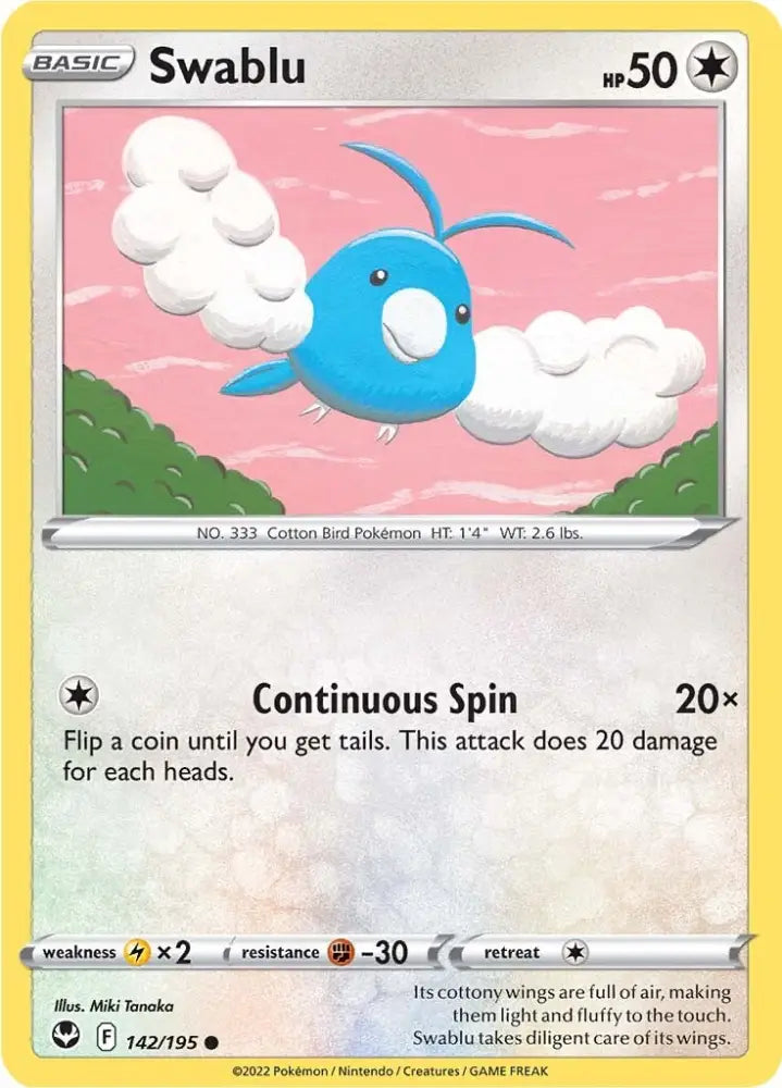 Swablu (142/195) [Sword & Shield: Silver Tempest] - Pokemon Single