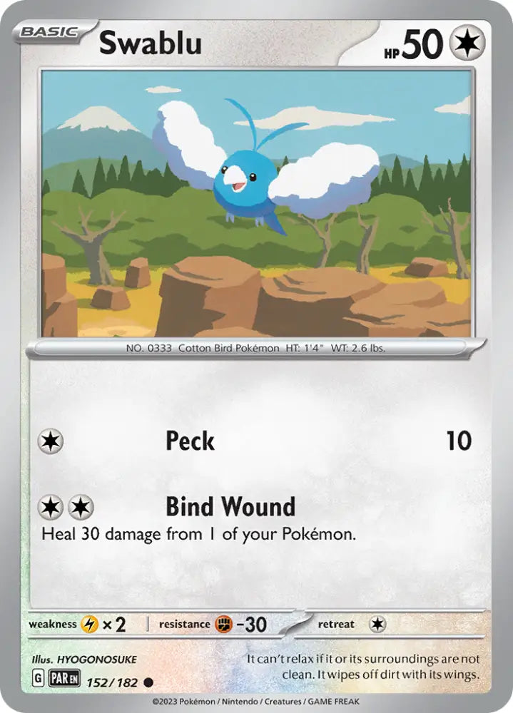 Swablu (152/182) [Scarlet & Violet: Paradox Rift] - Pokemon Single