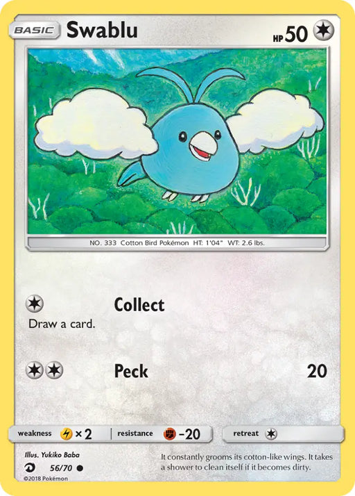 Swablu (56/70) [Sun & Moon: Dragon Majesty] - Pokemon Single