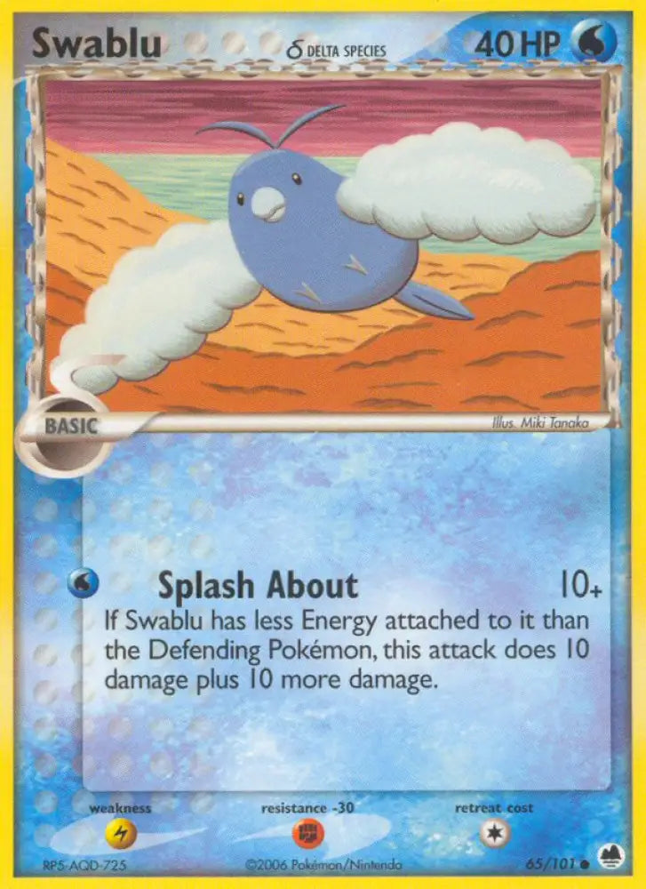 Swablu (65/101) (Delta Species) [EX: Dragon Frontiers] - Pokemon Single