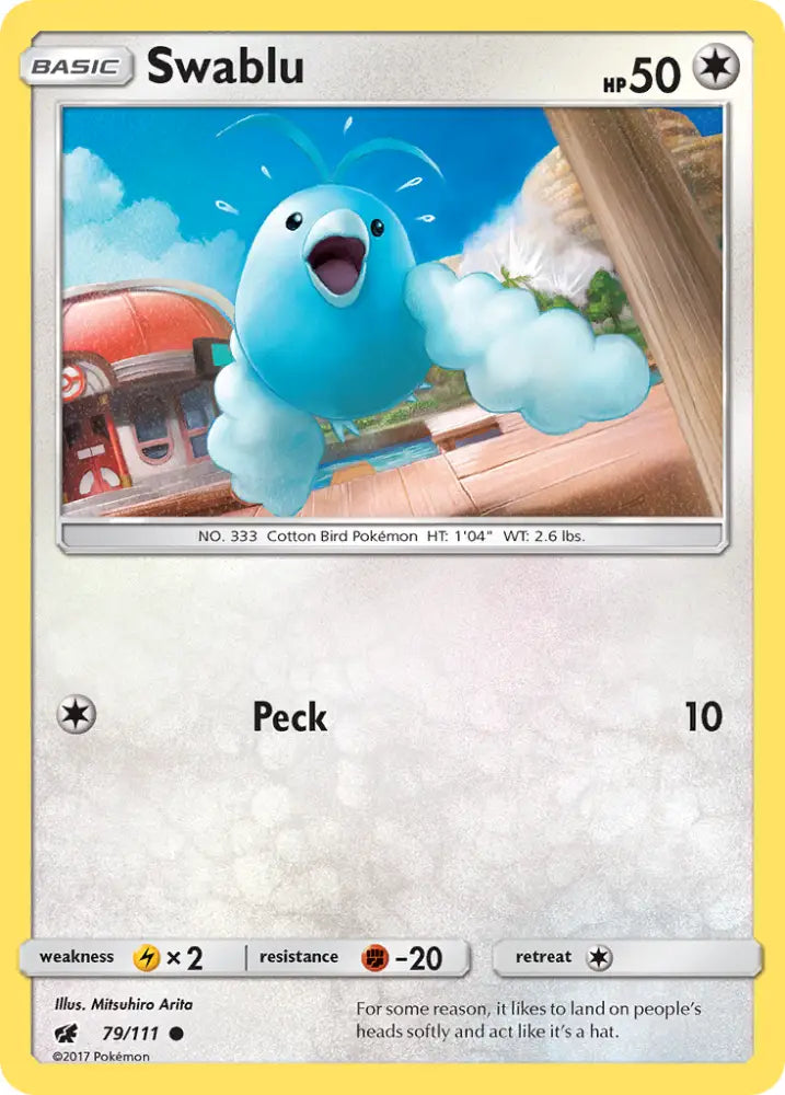 Swablu (79/111) [Sun & Moon: Crimson Invasion] - Pokemon Single
