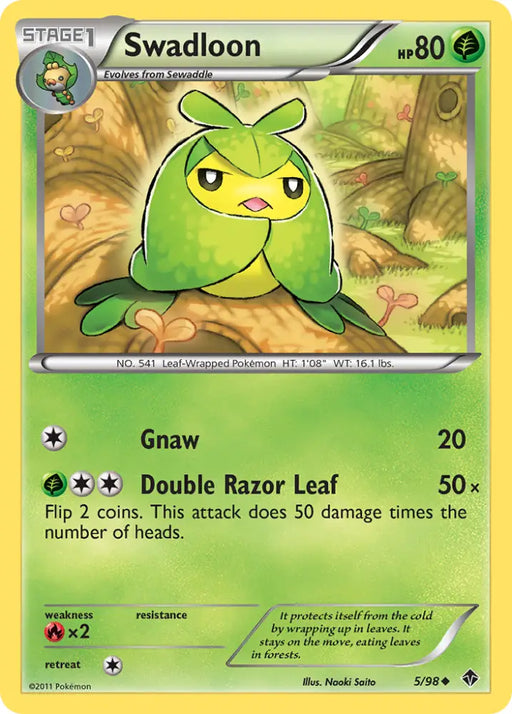 Swadloon (5/98) [Black & White: Emerging Powers] - Pokemon Single