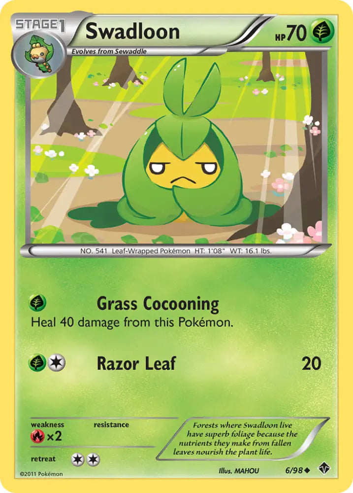 Swadloon (6/98) [Black & White: Emerging Powers] - Pokemon Single